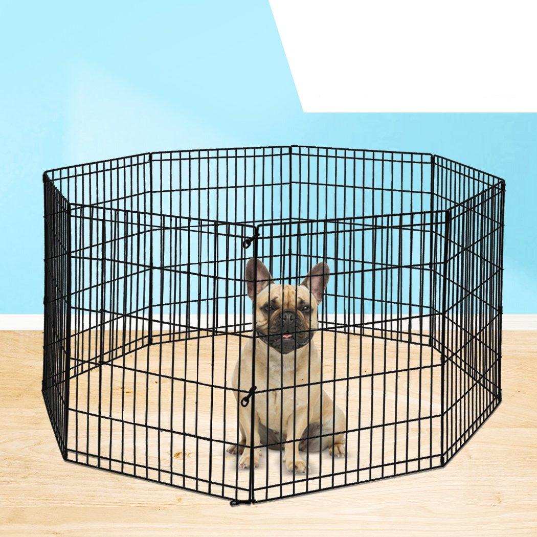 Pet Products unique hex shaped 8 Panel Fence Black Playpen 30"