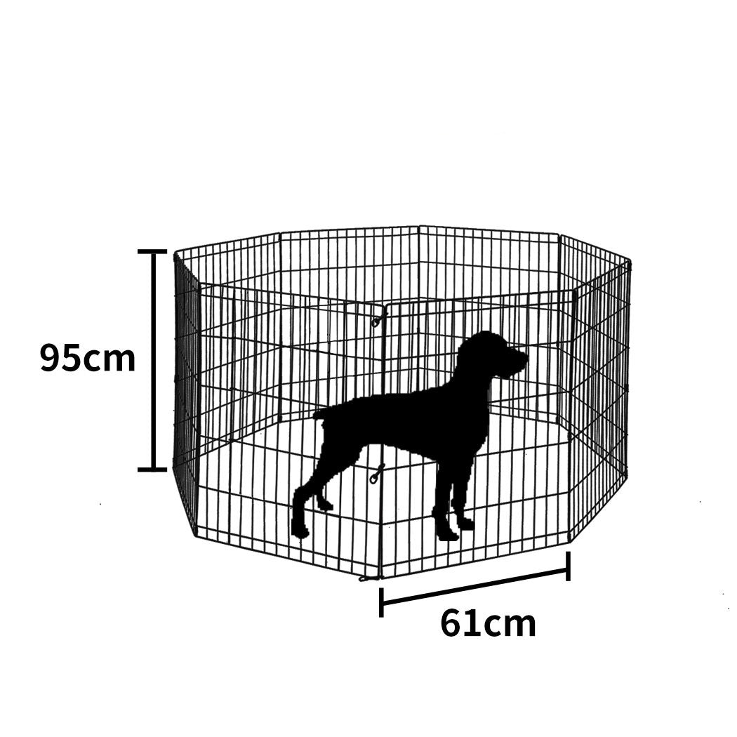 Pet Products unique hex shaped 8 Panel Fence Black Playpen 36"