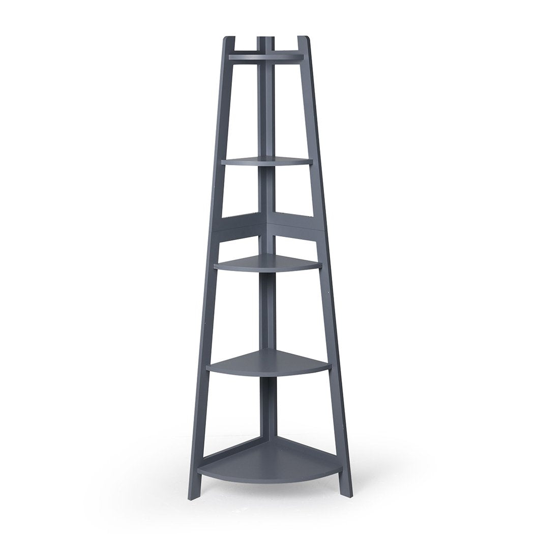 Bedroom Vertical design 5-tiers Corner Plant Stand Grey