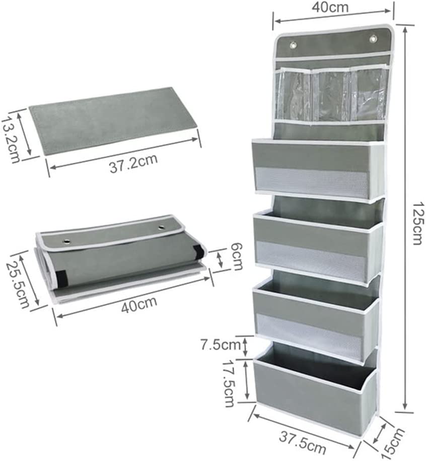 Wall Mount Hanging Organizer with 4 Large Capacity Pocket Organizers and 3 Small Pockets