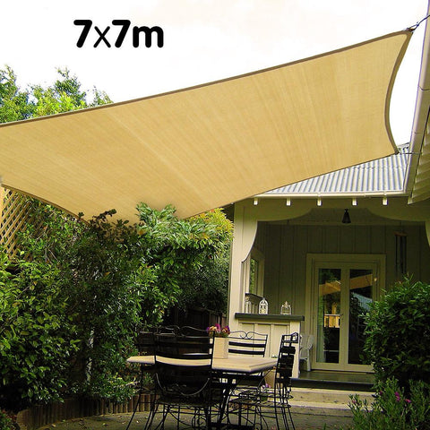 Wallaroo Rectangular Shade Sail 7m x 7m - Sand