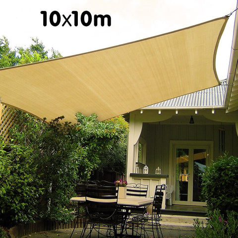 Wallaroo Square Shade Sail 10m x 10m - Sand