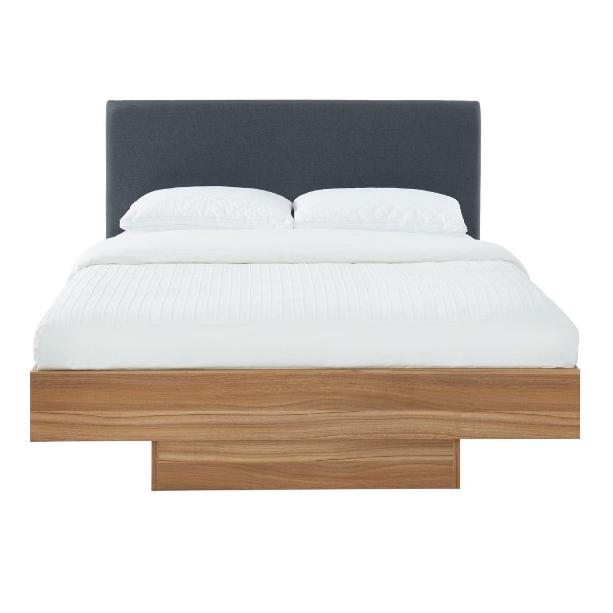 Furniture > Bedroom Walnut Oak Wood Floating Bed Frame King