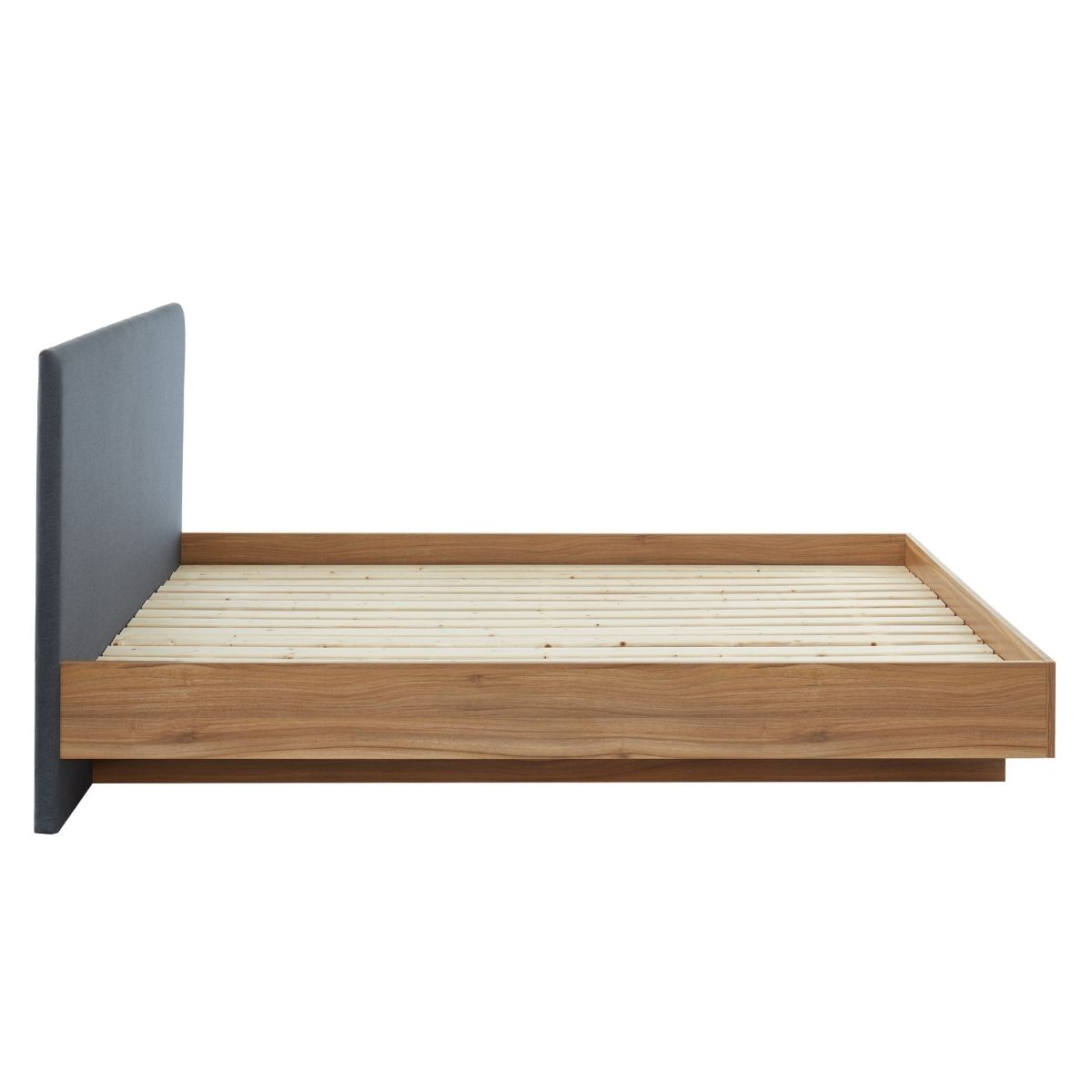 Furniture > Bedroom Walnut Oak Wood Floating Bed Frame King