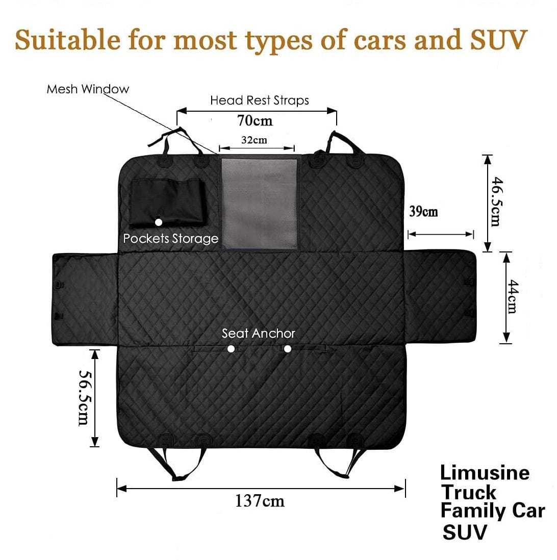 Waterproof Dog Seat Cover with View Mesh and Scratch Prevent Antislip for Trucks