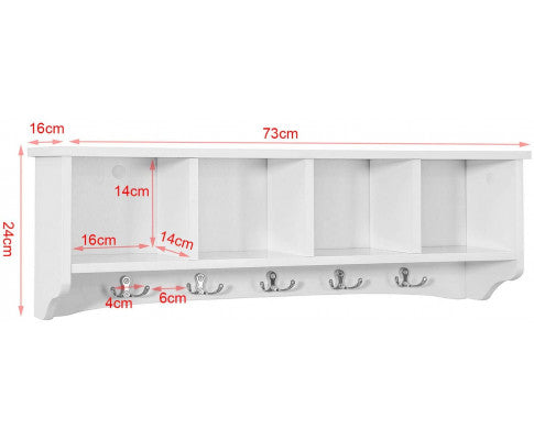 White Wall Shelf Coat Rack