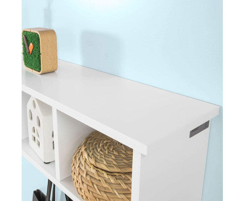 White Wall Shelf Coat Rack